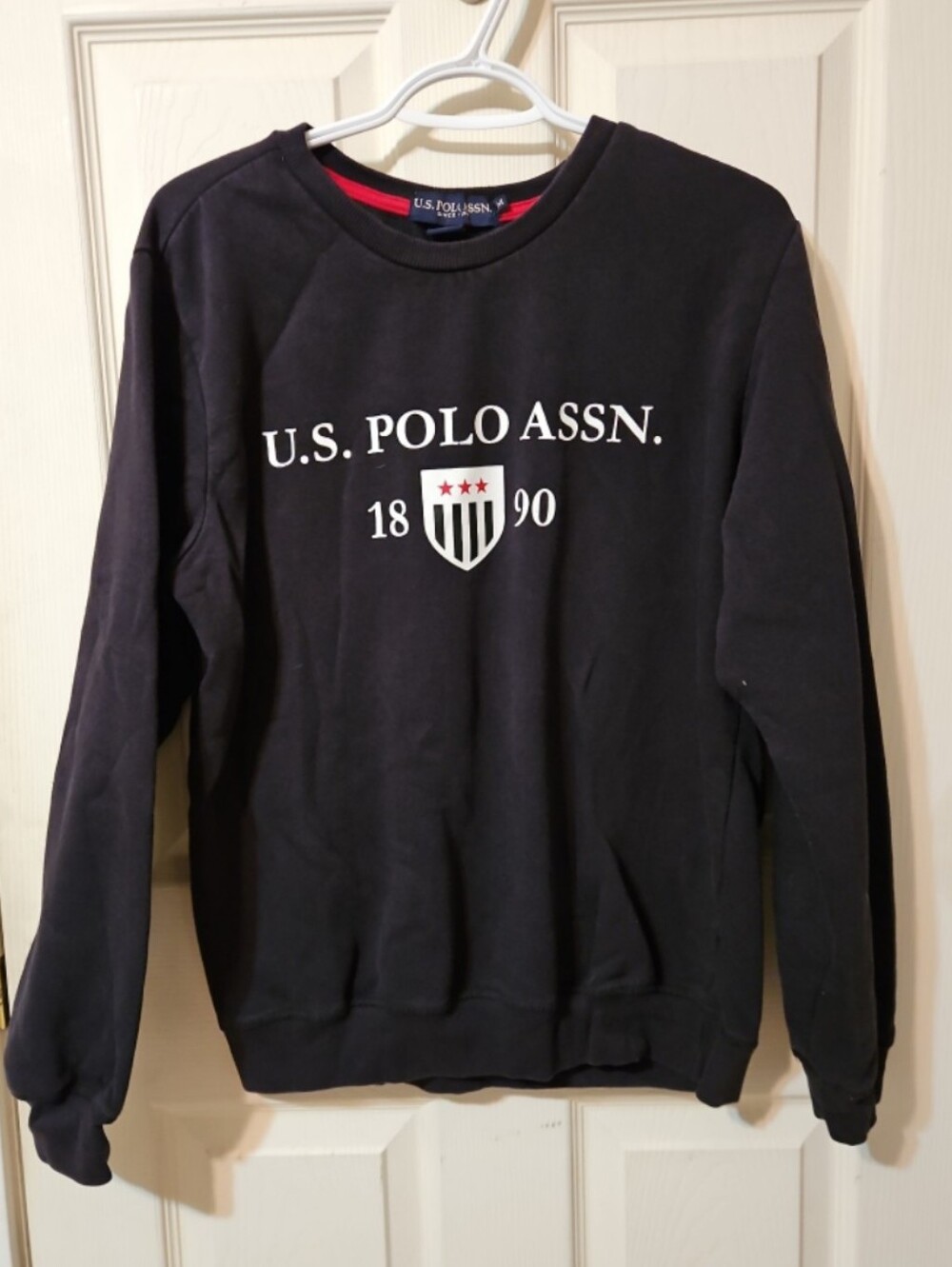 U.S. Polo Assn. Black Crewneck Sweatshirt with White Logo
